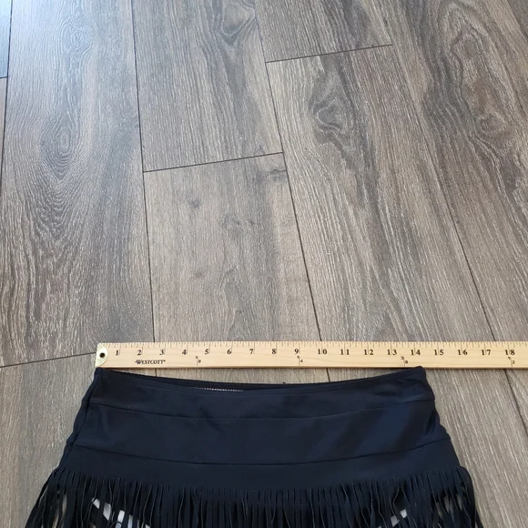 Black Fringe Swim bottom Women's Size Large - Picture 5 of 6